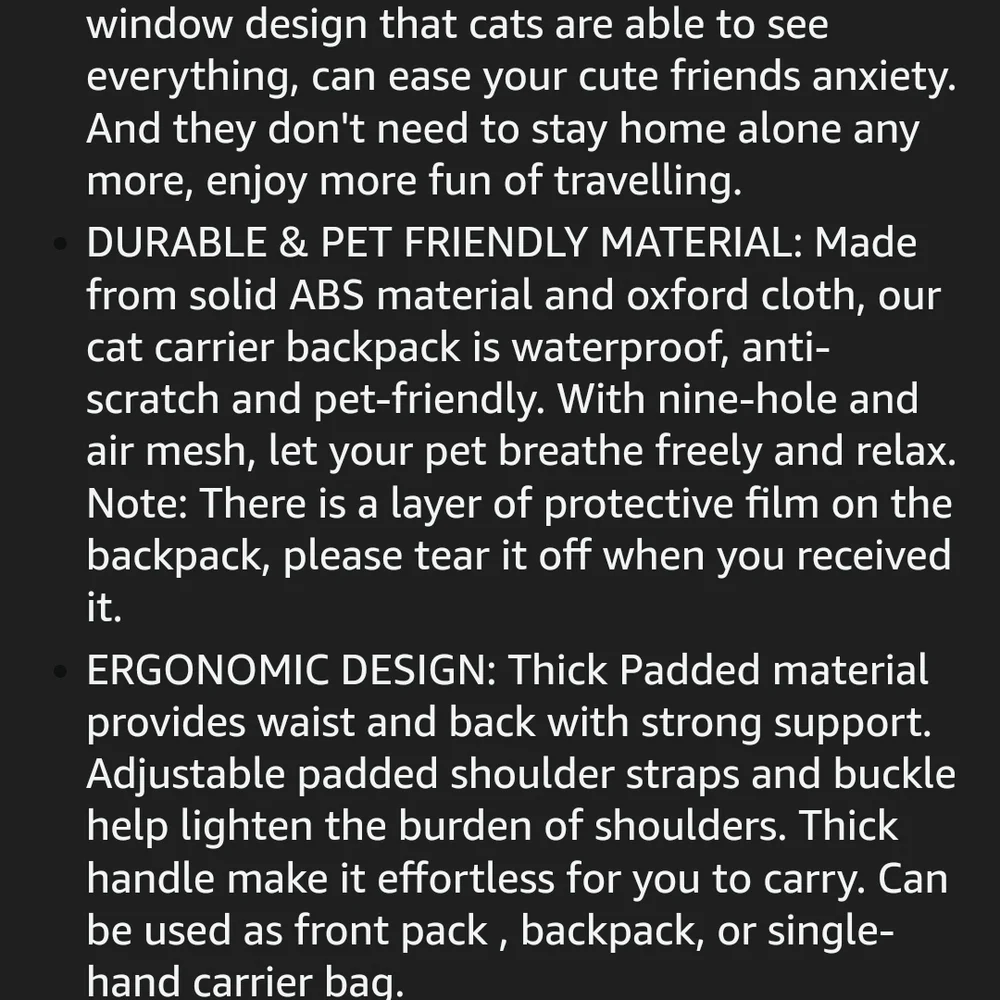 Cat Backpack Carrier